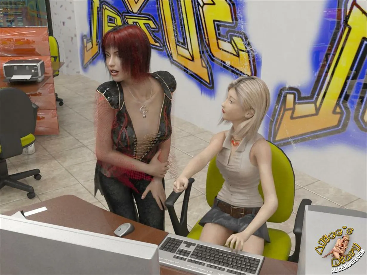 Alice/s Diary  (Chapter 55 - Lesbian Threesome In Internet Cafe) — page 11