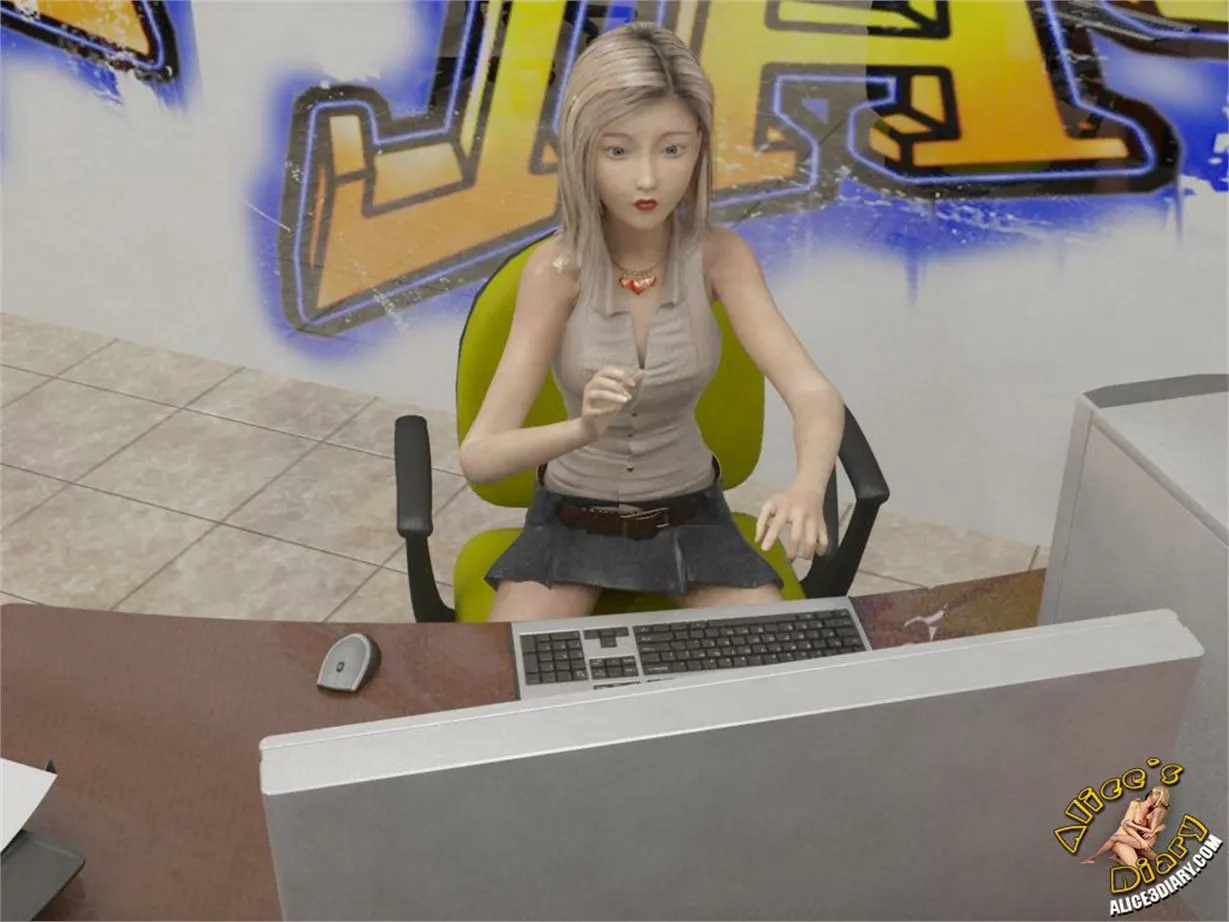 Alice/s Diary  (Chapter 55 - Lesbian Threesome In Internet Cafe) — page 5