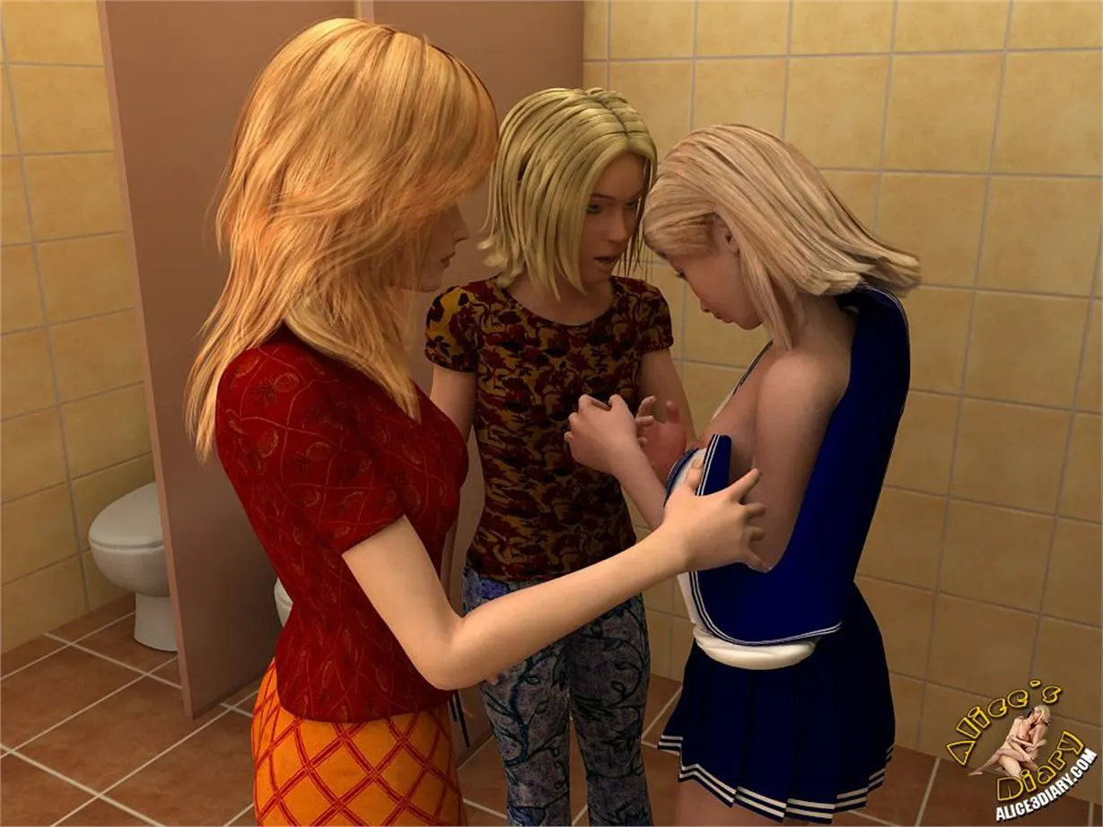 Alice/s Diary  (Chapter 40 - Lesbian Threesome In The Toilet) — page 4