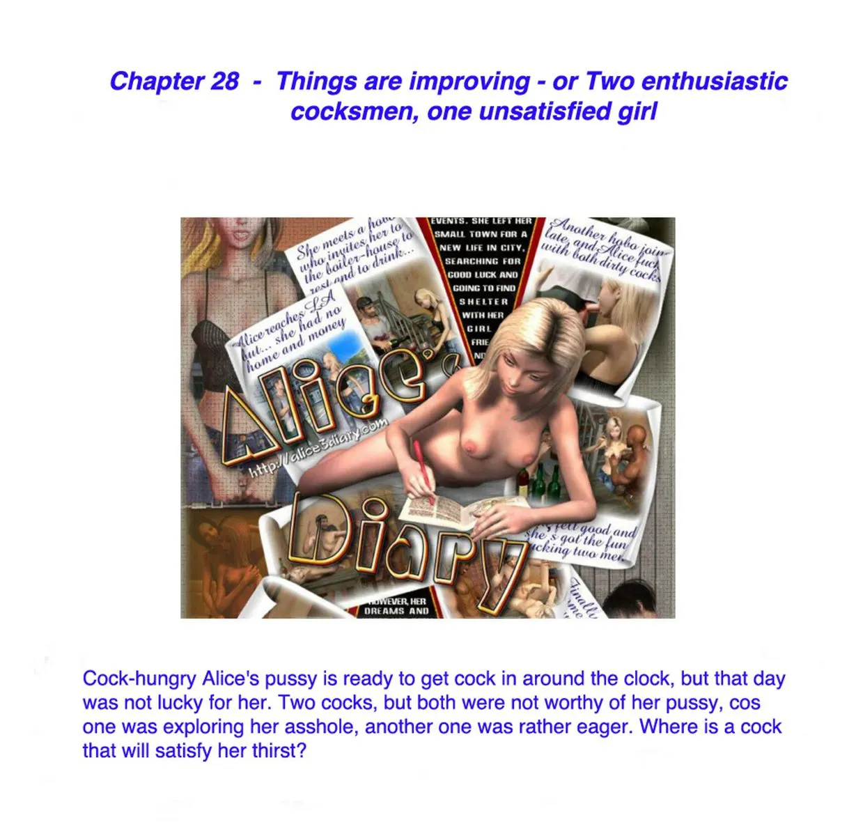 Alice/s Diary  (Chapter 28 - Things Are Improving Or Two Enthusiastic Cocksmen One Uns — page 37