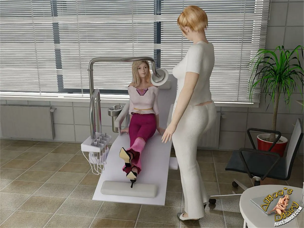 Alice/s Diary  (Chapter 14 - Hot Lesbian Seduction In Dentists Office) — page 4